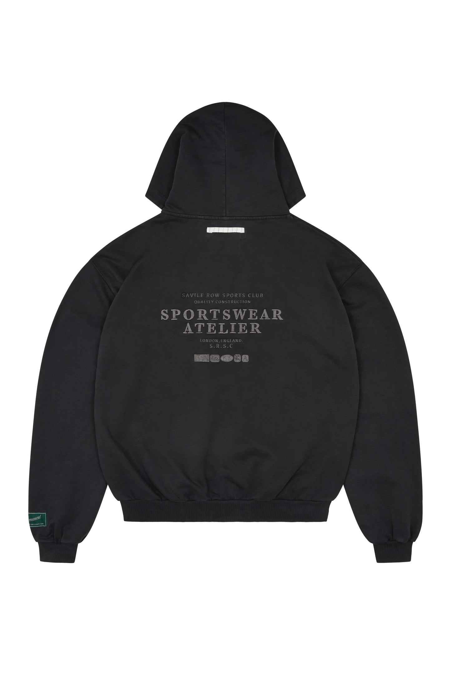 CLUB WASH BLACK BOXY ZIP HOODIE