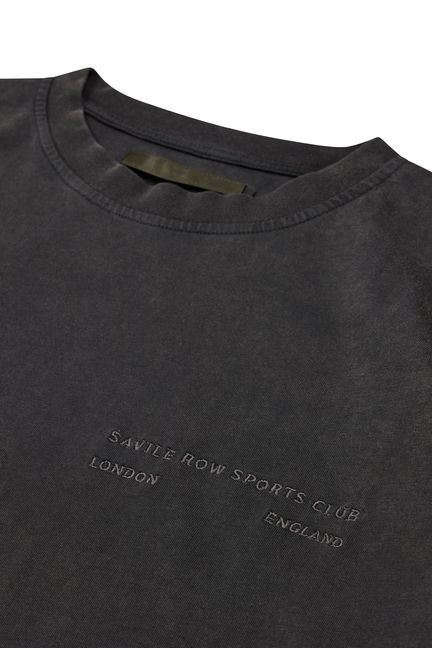 CLUB WASHED BLACK BOXY LONG SLEEVE T-SHIRT