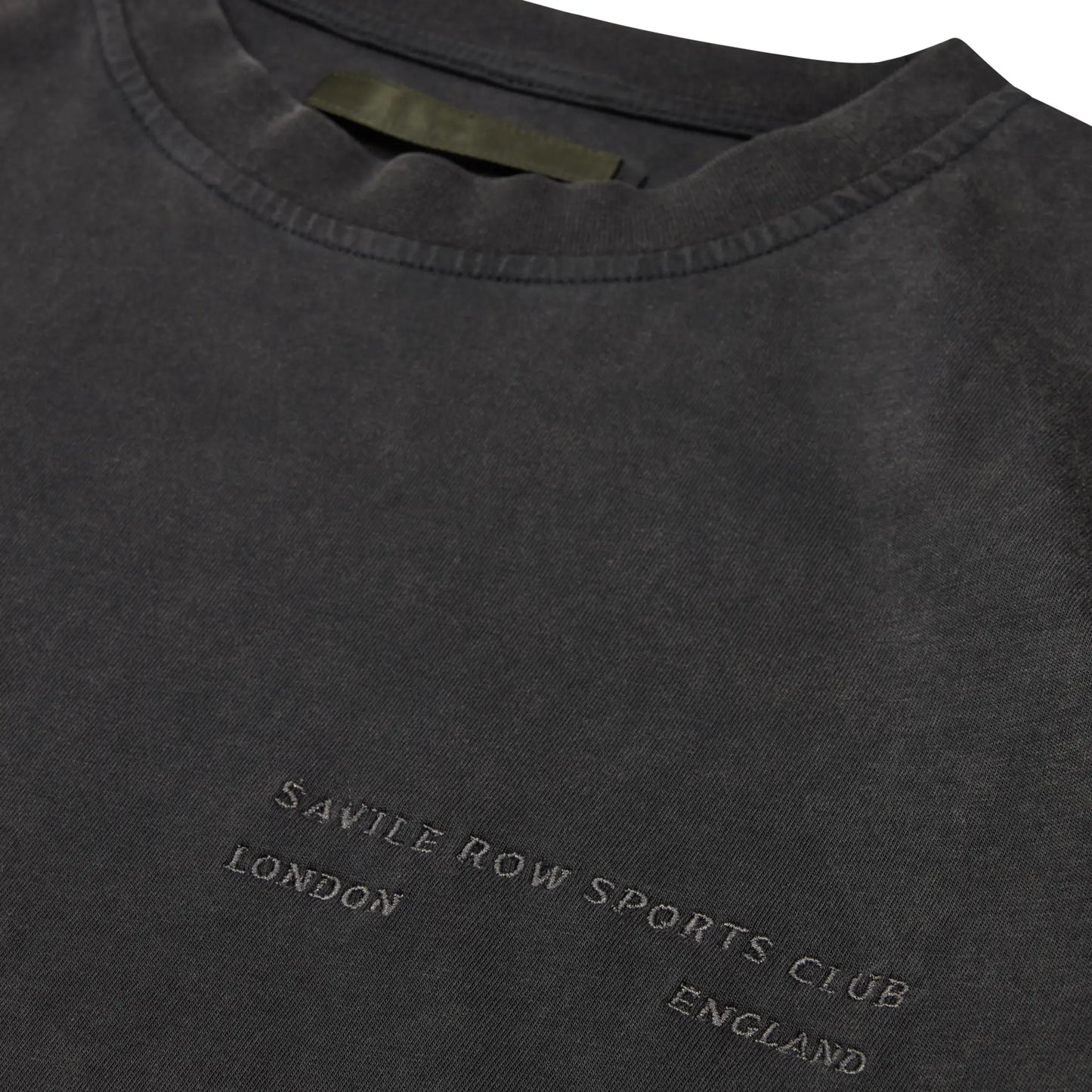 CLUB WASHED BLACK BOXY LONG SLEEVE T-SHIRT