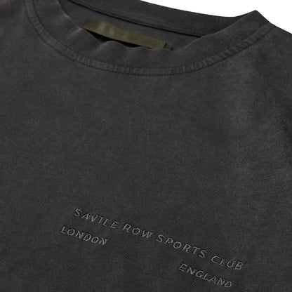 CLUB WASHED BLACK BOXY LONG SLEEVE T-SHIRT