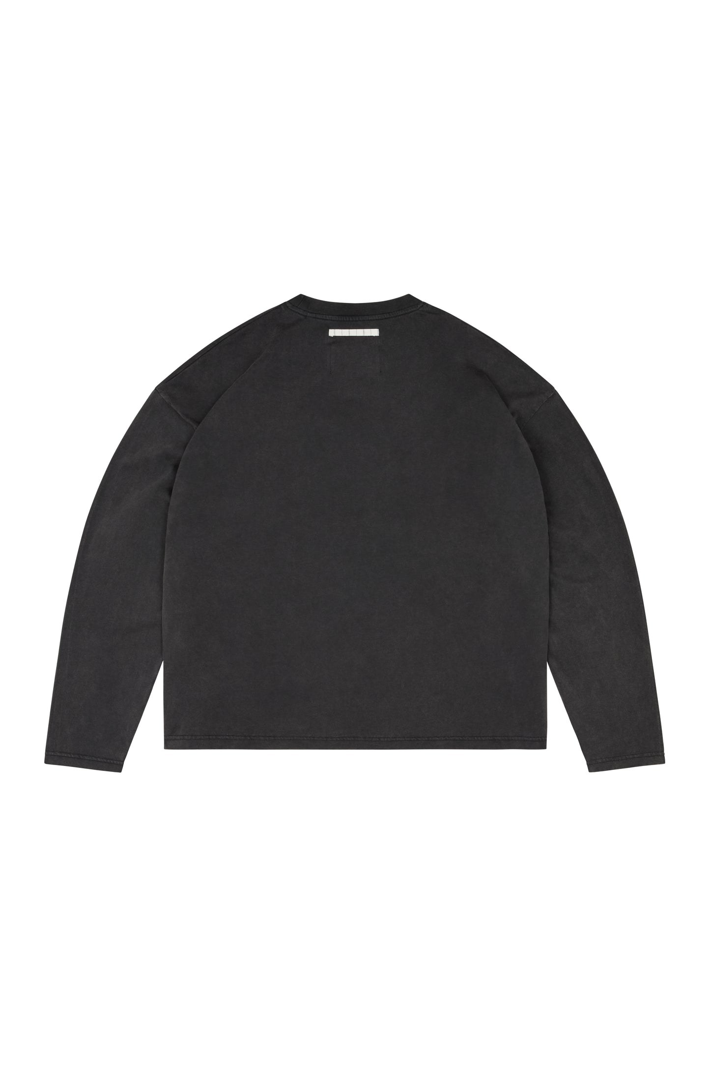 CLUB WASHED BLACK BOXY LONG SLEEVE T-SHIRT