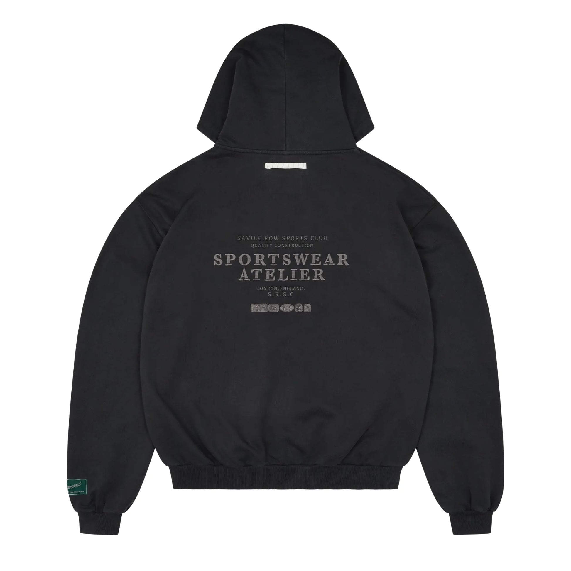 CLUB WASH BLACK BOXY ZIP HOODIE – Savile Row Sports Club