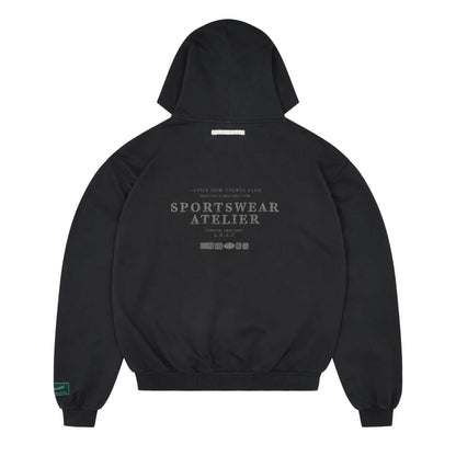 CLUB WASH BLACK BOXY ZIP HOODIE