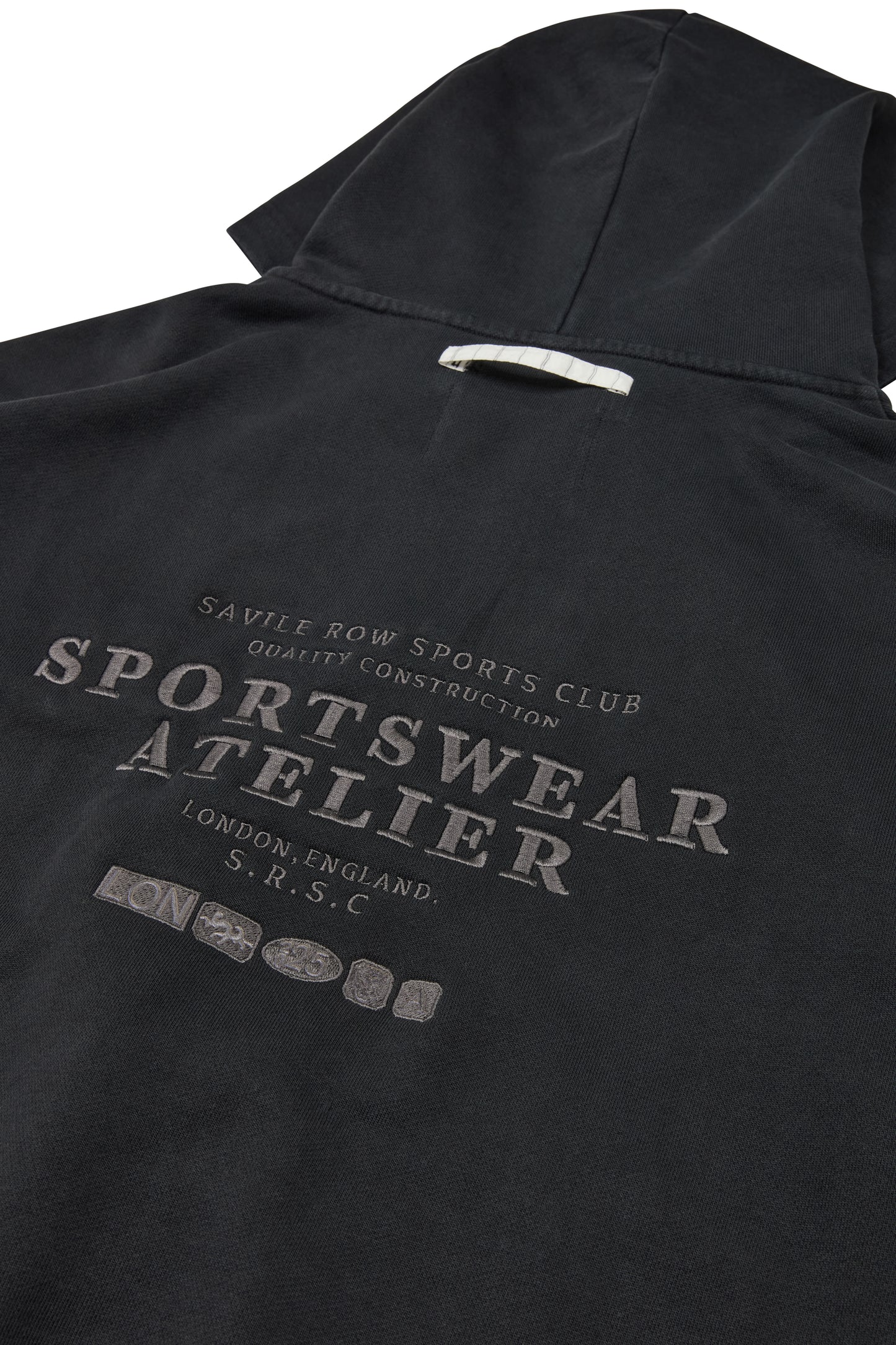 CLUB WASH BLACK BOXY ZIP HOODIE