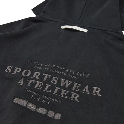 CLUB WASH BLACK BOXY ZIP HOODIE