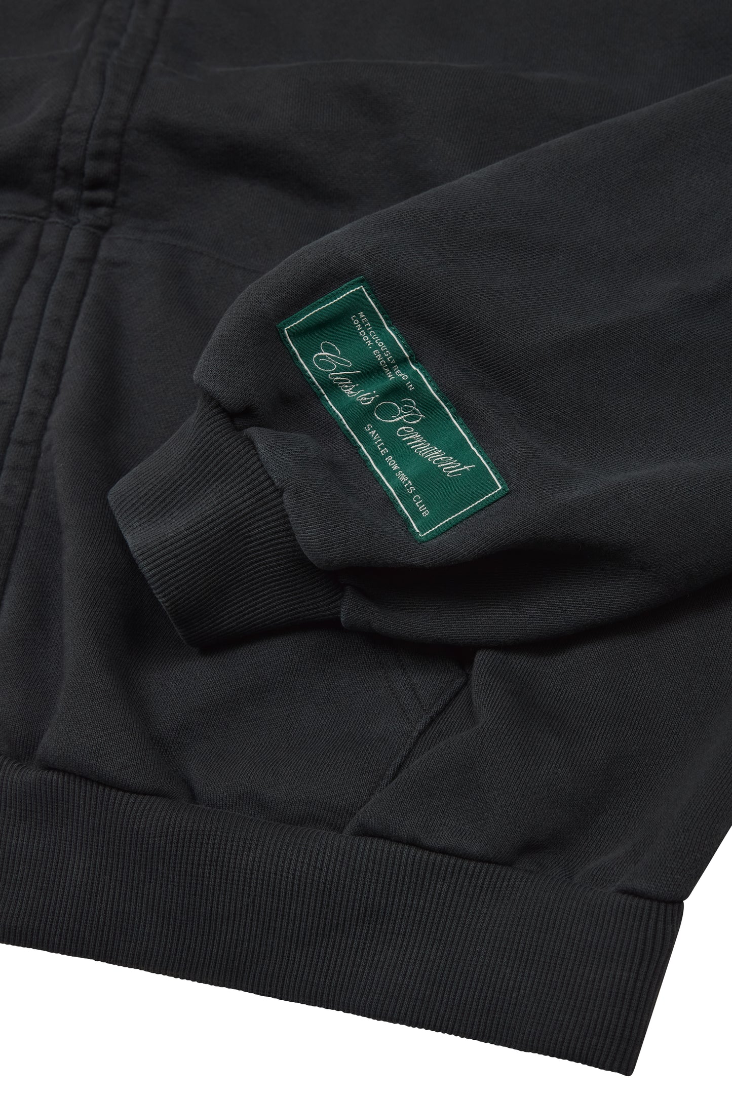 CLUB WASH BLACK BOXY ZIP HOODIE