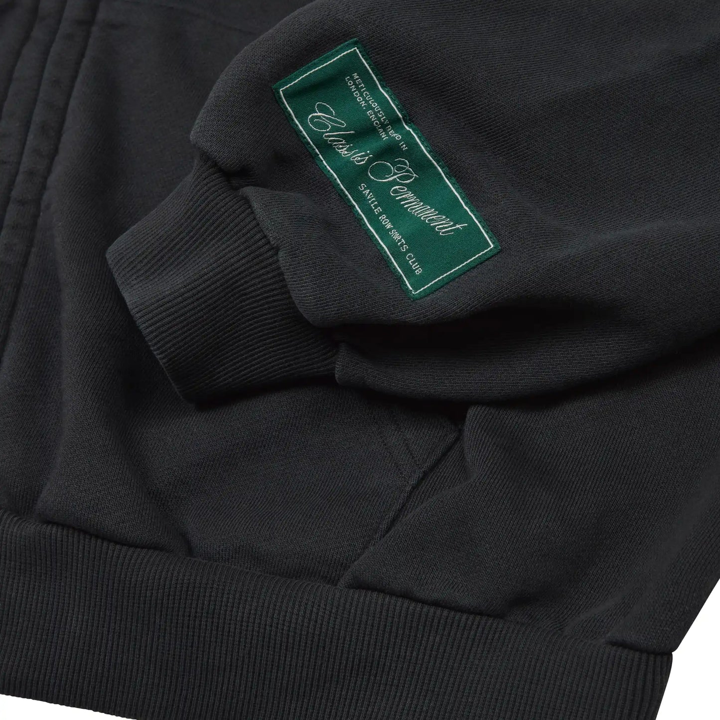 CLUB WASH BLACK BOXY ZIP HOODIE